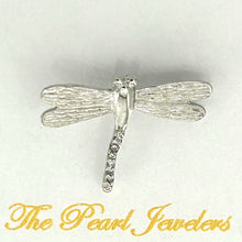 Load image into Gallery viewer, 14k Solid White Gold Dragonflies Diamond Pendant Necklace