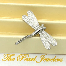 Load image into Gallery viewer, 14k Solid White Gold Dragonflies Diamond Pendant Necklace