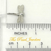 Load image into Gallery viewer, 14k Solid White Gold Dragonflies Diamond Pendant Necklace
