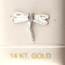 Load image into Gallery viewer, 14k Solid White Gold Dragonflies Diamond Pendant Necklace