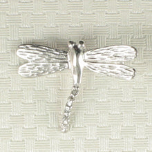 Load image into Gallery viewer, 14k Solid White Gold Dragonflies Diamond Pendant Necklace