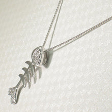 Load image into Gallery viewer, 14k Solid White Gold Fish Skeleton Diamond Pendant Necklace