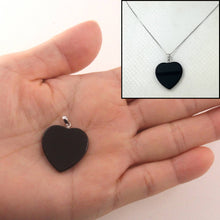 Load image into Gallery viewer, 14k Solid White Gold Flat Plane Love Heart Black Onyx Pendant