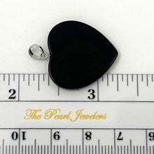 Load image into Gallery viewer, 14k Solid White Gold Flat Plane Love Heart Black Onyx Pendant