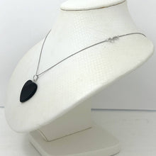 Load image into Gallery viewer, 14k Solid White Gold Flat Plane Love Heart Black Onyx Pendant