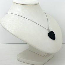 Load image into Gallery viewer, 14k Solid White Gold Flat Plane Love Heart Black Onyx Pendant