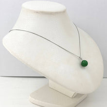 Load image into Gallery viewer, 14k Solid White Gold Green Jade Pendant Necklace