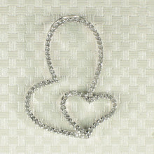 Load image into Gallery viewer, 14k Solid White Gold Heart in Heart Diamond Pendant Necklace