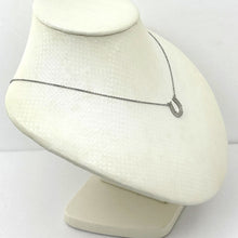 Load image into Gallery viewer, 14K Solid White Gold Horseshoe Diamond Necklace