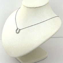 Load image into Gallery viewer, 14K Solid White Gold Horseshoe Diamond Necklace