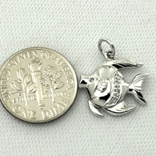 Load image into Gallery viewer, 14k Solid White Gold Marine Fish Diamond Pendant Necklace
