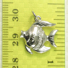 Load image into Gallery viewer, 14k Solid White Gold Marine Fish Diamond Pendant Necklace