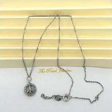 Load image into Gallery viewer, 14K Solid White Gold Peace Sign Mini Diamond Necklace