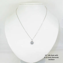 Load image into Gallery viewer, 14K Solid White Gold Peace Sign Mini Diamond Necklace