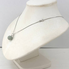 Load image into Gallery viewer, 14k Solid White Gold Celadon Green Round Jade Pendant Necklace