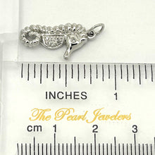 Load image into Gallery viewer, 14k Solid White Gold Seahorse Diamond Pendant