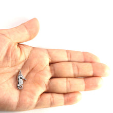 Load image into Gallery viewer, 14k Solid White Gold Seahorse Diamond Pendant