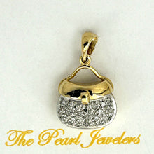 Load image into Gallery viewer, 14k Solid Yellow Gold 28-Diamond Purse Pendant