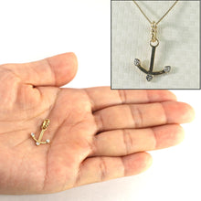 Load image into Gallery viewer, 14k Solid Yellow Gold Anchor Diamond Pendant Necklace