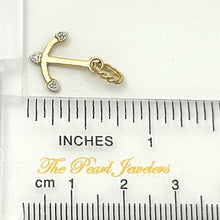 Load image into Gallery viewer, 14k Solid Yellow Gold Anchor Diamond Pendant Necklace