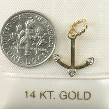 Load image into Gallery viewer, 14k Solid Yellow Gold Anchor Diamond Pendant Necklace