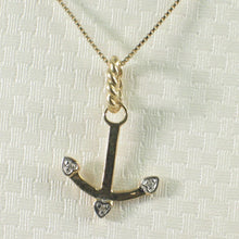 Load image into Gallery viewer, 14k Solid Yellow Gold Anchor Diamond Pendant Necklace