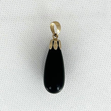 Load image into Gallery viewer, 14k Solid Yellow Gold Black Onyx Pendant Necklace