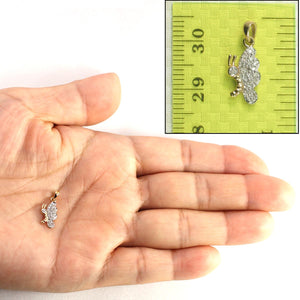 14k Solid Yellow Gold Butterfly Diamond Pendant