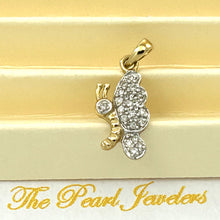 Load image into Gallery viewer, 14k Solid Yellow Gold Butterfly Diamond Pendant