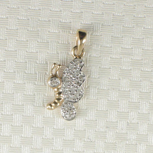 14k Solid Yellow Gold Butterfly Diamond Pendant