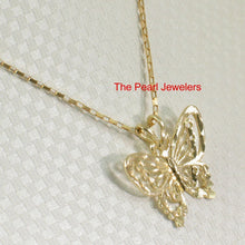 Load image into Gallery viewer, 14K Solid Yellow Gold Butterfly Pendant Charm