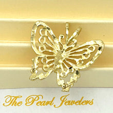 Load image into Gallery viewer, 14K Solid Yellow Gold Butterfly Pendant Charm