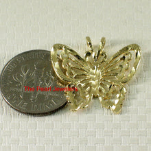 Load image into Gallery viewer, 14K Solid Yellow Gold Butterfly Pendant Charm