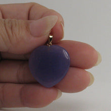 Load image into Gallery viewer, 14k Solid Yellow Gold Cabochon Heart Shaped Lavender Jade Pendant