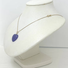 Load image into Gallery viewer, 14k Solid Yellow Gold Cabochon Love Heart Lavender Jade Pendant