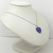 Load image into Gallery viewer, 14k Solid Yellow Gold Cabochon Love Heart Lavender Jade Pendant