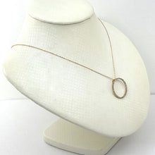Load image into Gallery viewer, 14K Solid Yellow Gold Circle Diamond Pendant Necklace