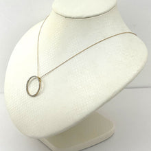 Load image into Gallery viewer, 14K Solid Yellow Gold Circle Diamond Pendant Necklace