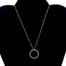 Load image into Gallery viewer, 14K Solid Yellow Gold Circle Diamond Pendant Necklace