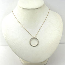 Load image into Gallery viewer, 14K Solid Yellow Gold Circle Diamond Pendant Necklace