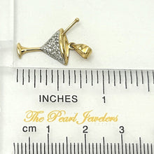 Load image into Gallery viewer, 14k Solid Yellow Gold Cocktail Cup Diamond Pendant Necklace