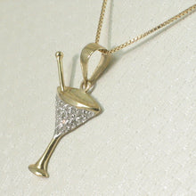Load image into Gallery viewer, 14k Solid Yellow Gold Cocktail Cup Diamond Pendant Necklace
