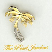 Load image into Gallery viewer, 14k Solid Yellow Gold Coconut Tree Diamond Pendant Necklace