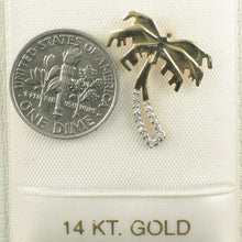 Load image into Gallery viewer, 14k Solid Yellow Gold Coconut Tree Diamond Pendant Necklace