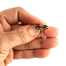 Load image into Gallery viewer, 14k Solid Yellow Gold Coconut Tree Diamond Pendant Necklace