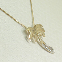 Load image into Gallery viewer, 14k Solid Yellow Gold Coconut Tree Diamond Pendant Necklace