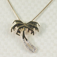 Load image into Gallery viewer, 14k Solid Yellow Gold Coconut Tree Diamond Pendant Necklace