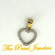 Load image into Gallery viewer, 14k Solid Yellow Gold Diamond Love Heart Pendant Necklace