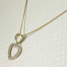 Load image into Gallery viewer, 14k Solid Yellow Gold Diamond Love Heart Pendant Necklace