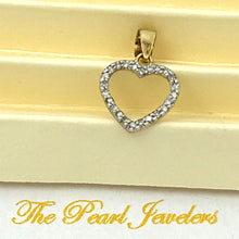 Load image into Gallery viewer, 14k Solid Yellow Gold Diamond Love Heart Pendant Necklace